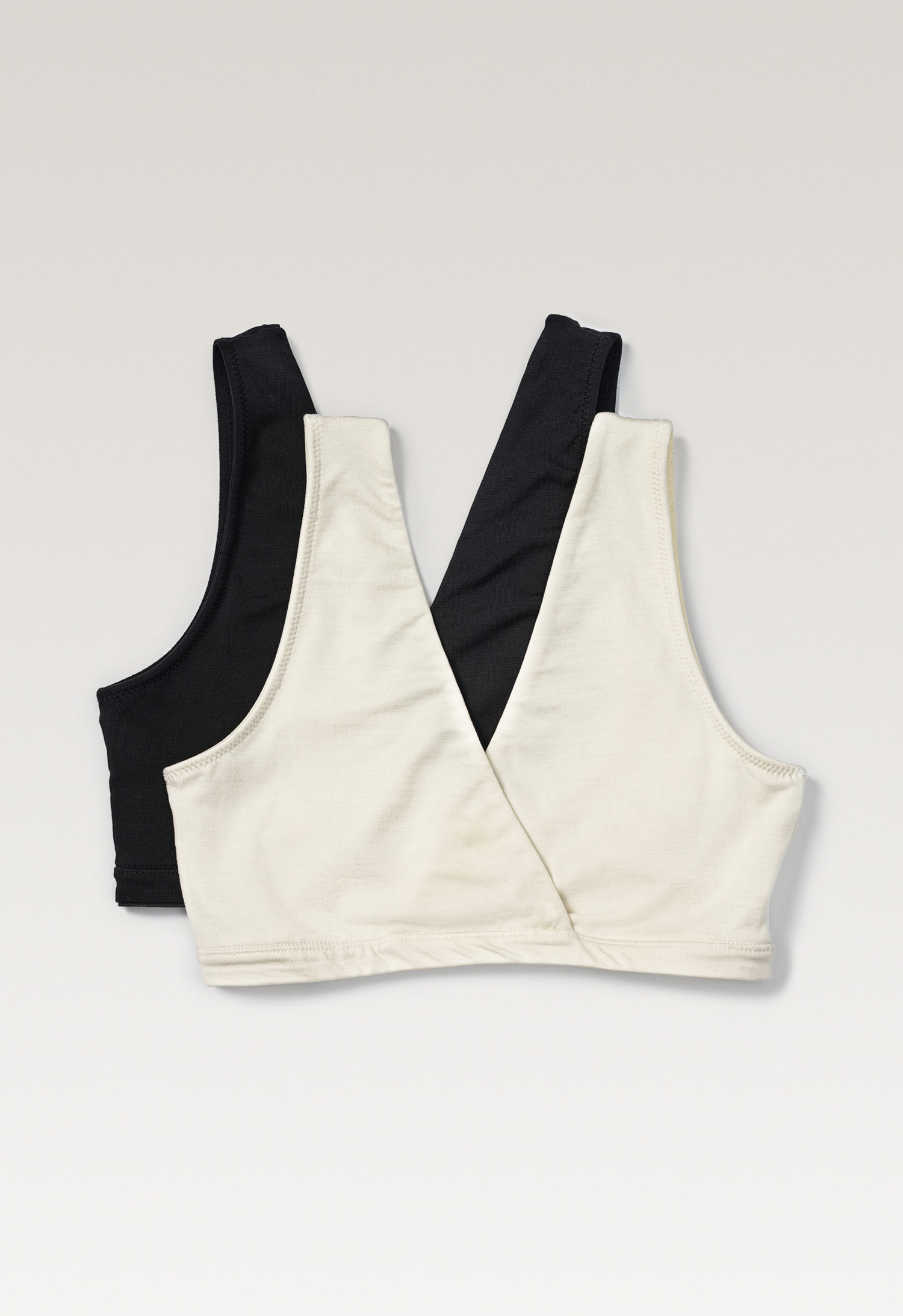 2-pack soft nursing bras - Black & Tofu