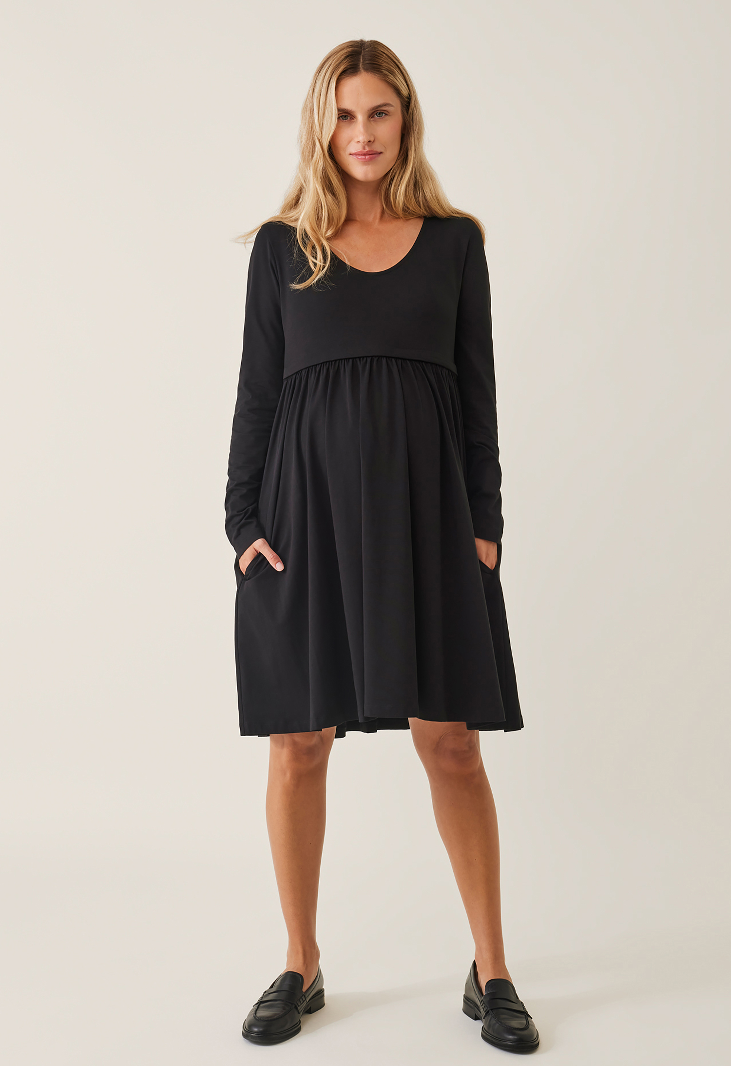 Maternity babydoll dress - Black gallery
