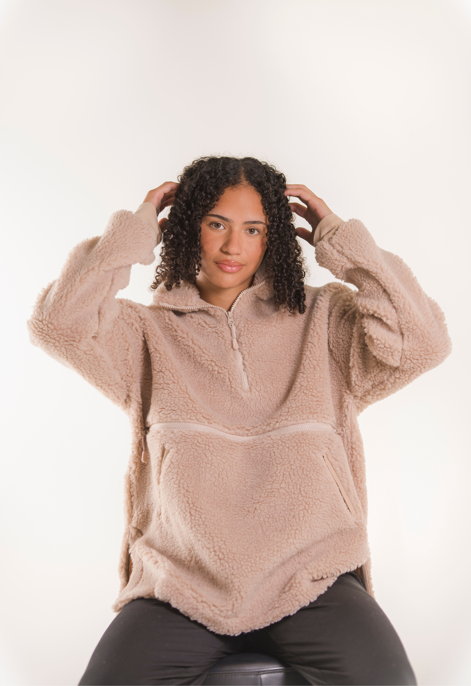 Pile fleece sweater - Beige gallery
