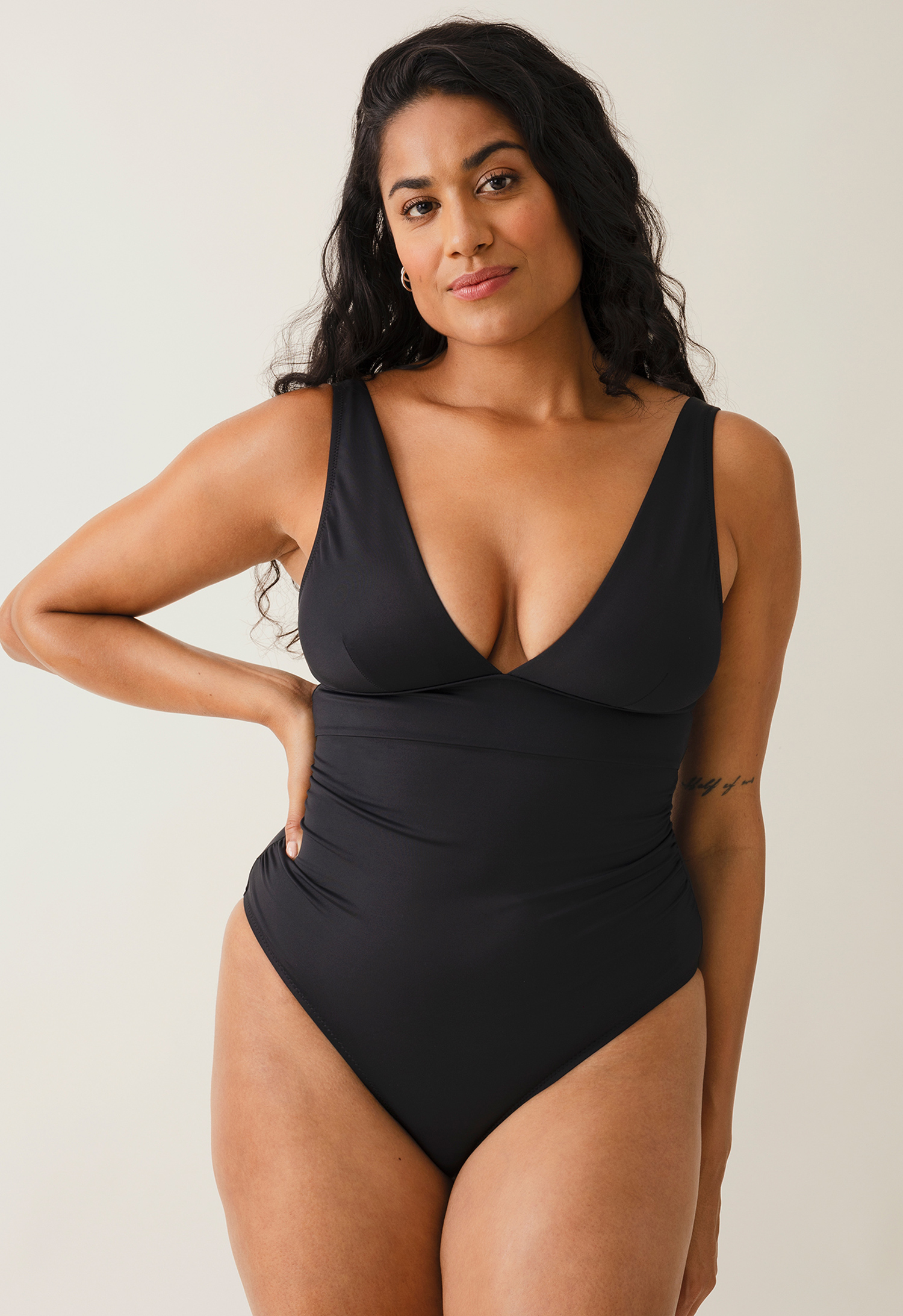 Plunge maternity swimsuit - Black