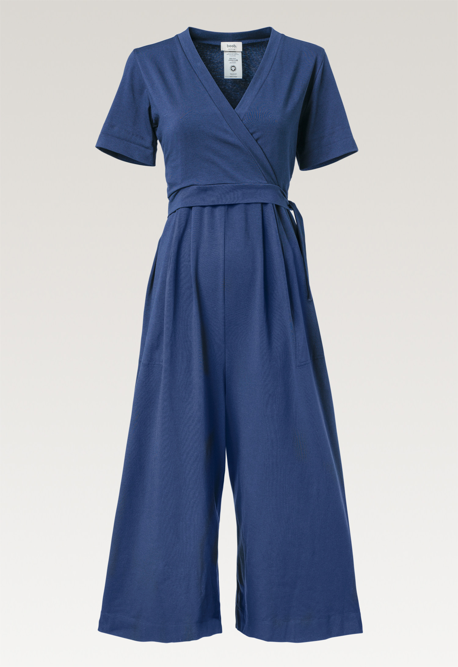 Maternity jumpsuit with nursing access - Blue gallery